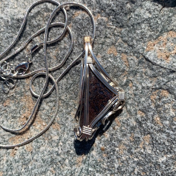 Dinosaur/Dragon’s Bone Wire Wrapped Necklace • Handmade Jewelry - Picture 9 of 9